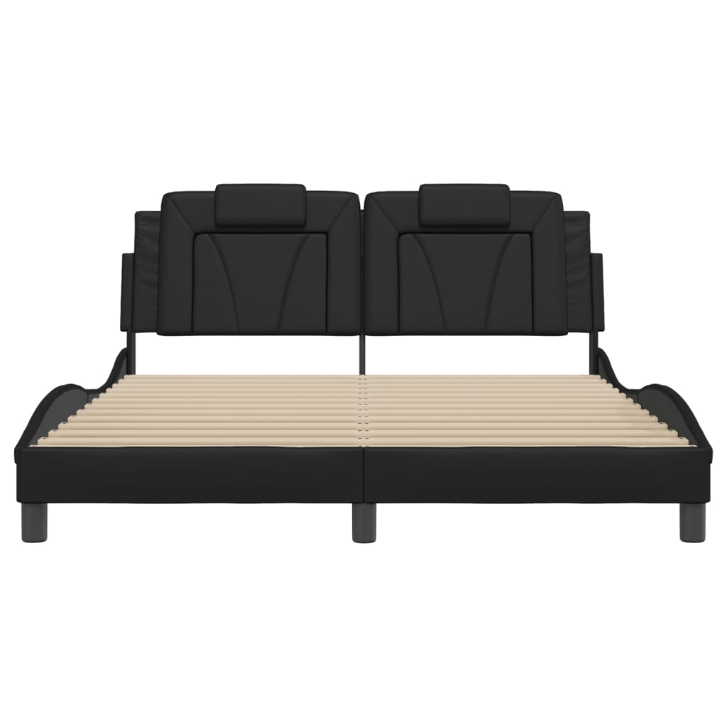 Bedframe met LED-verlichting kunstleer zwart 160x200 cm