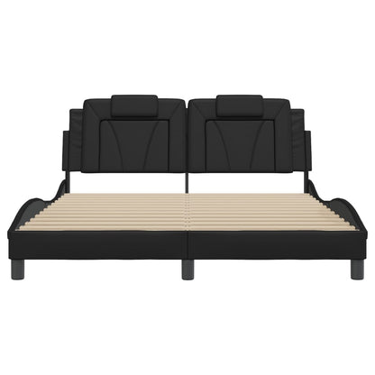 Bedframe met LED-verlichting kunstleer zwart 160x200 cm