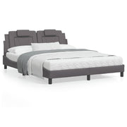 Bedframe grijs 160x200 cm met LED