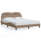 Bedframe met LED-verlichting kunstleer cappuccino 160x200 cm