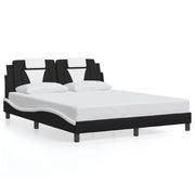 Bedframe 160x200 cm zwart wit met LED