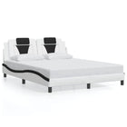 Bedframe met LED-verlichting kunstleer wit en zwart 160x200 cm