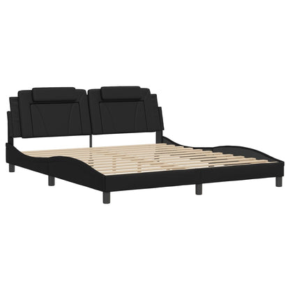 Bedframe met LED-verlichting kunstleer zwart 180x200 cm