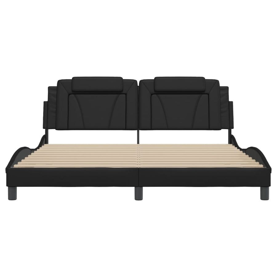Bedframe met LED-verlichting kunstleer zwart 180x200 cm