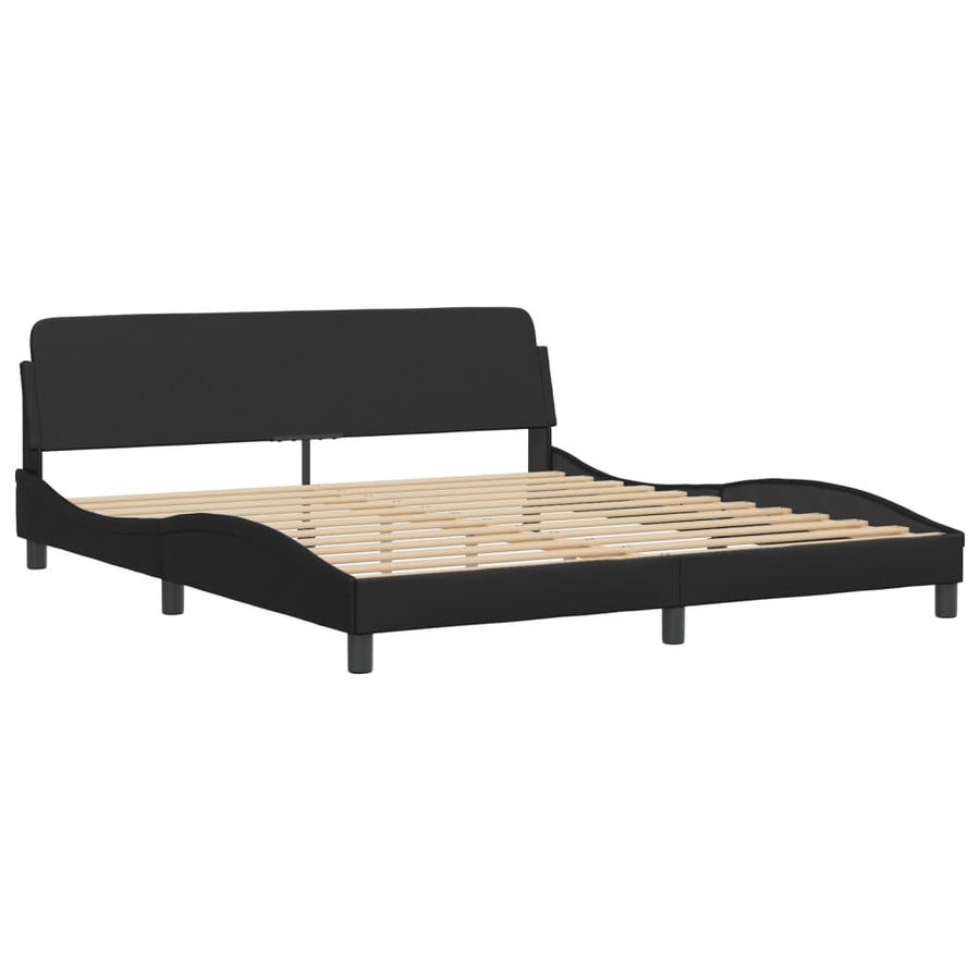 Bedframe met LED-verlichting kunstleer zwart 180x200 cm