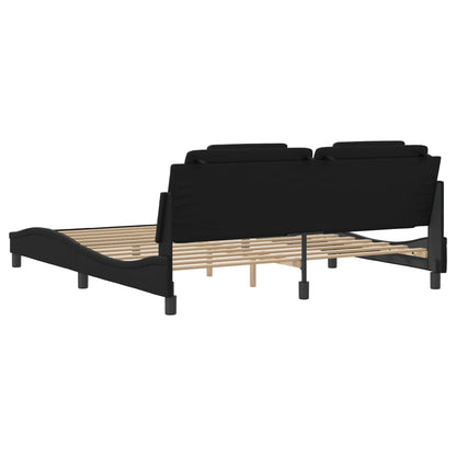 Bedframe met LED-verlichting kunstleer zwart 180x200 cm