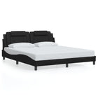 Bed frame "Viana" with LED without mattress black 180x200 cm