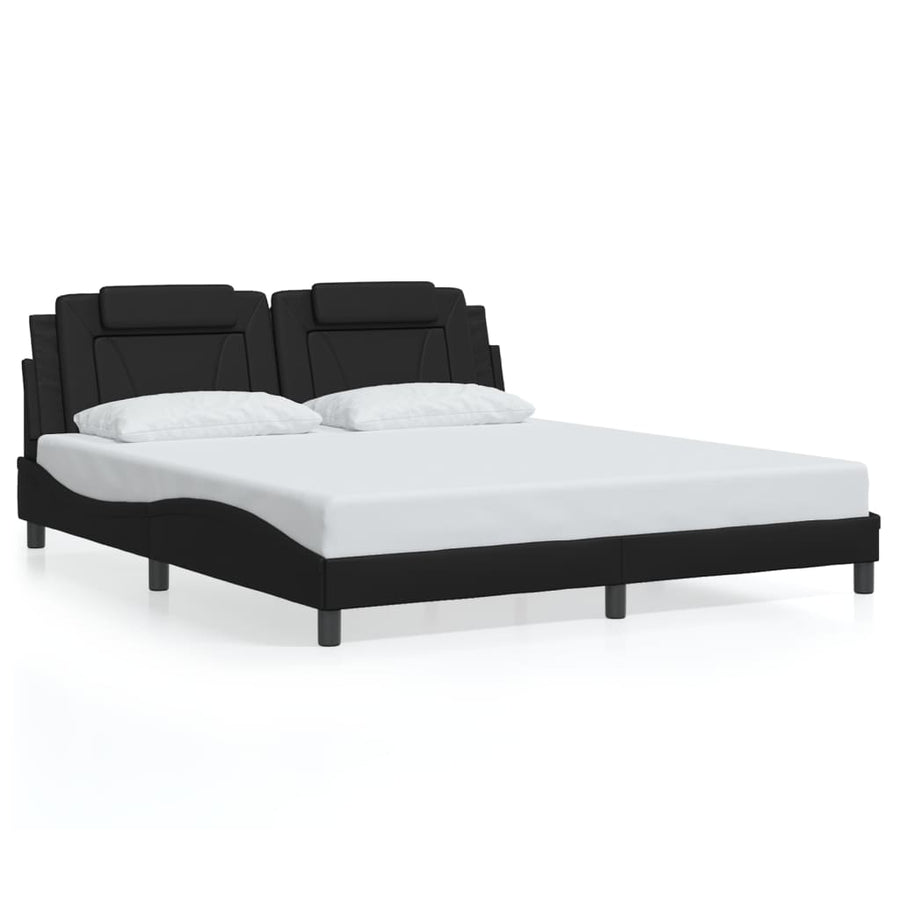 Bedframe met LED-verlichting kunstleer zwart 180x200 cm