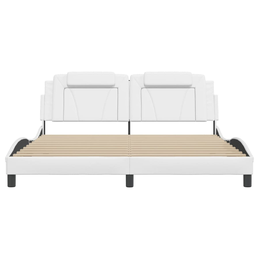 Bedframe met LED-verlichting kunstleer wit 180x200 cm