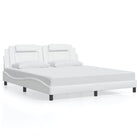 Bedframe 180x200 cm wit kunstleer LED