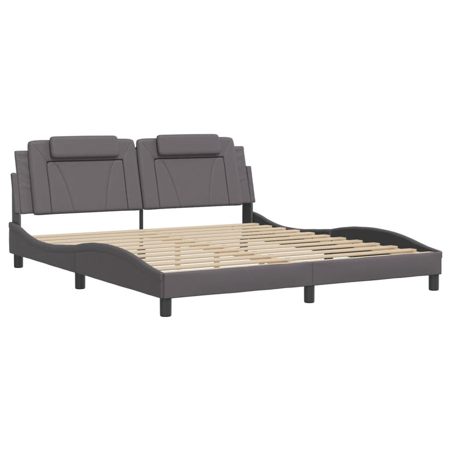 Bedframe met LED-verlichting kunstleer zwart 180x200 cm