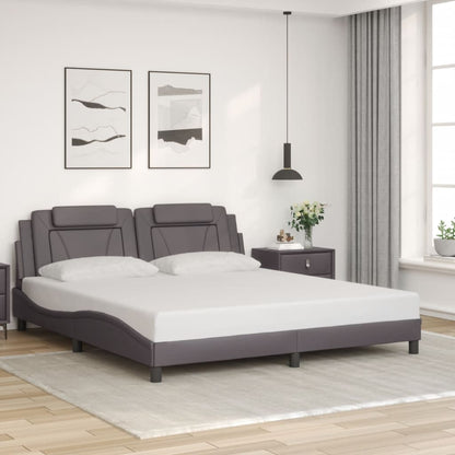 Bedframe met LED-verlichting kunstleer zwart 180x200 cm