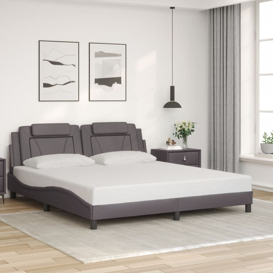 Bedframe met LED-verlichting kunstleer zwart 180x200 cm