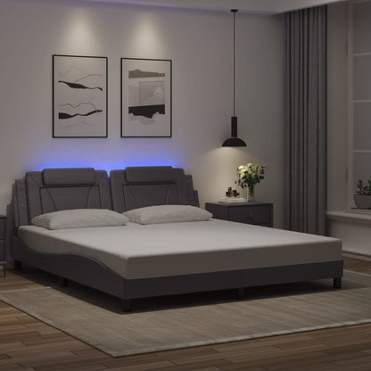 Bedframe met LED-verlichting kunstleer zwart 180x200 cm