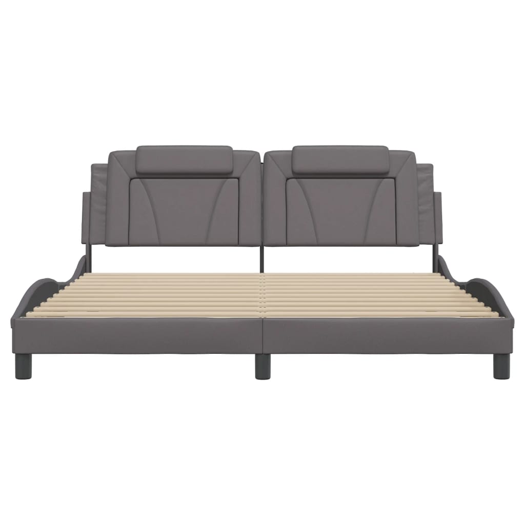 Bedframe met LED-verlichting kunstleer zwart 180x200 cm