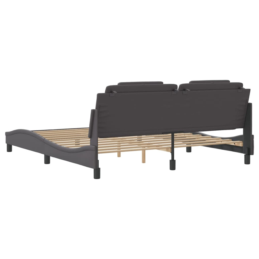 Bedframe met LED-verlichting kunstleer zwart 180x200 cm