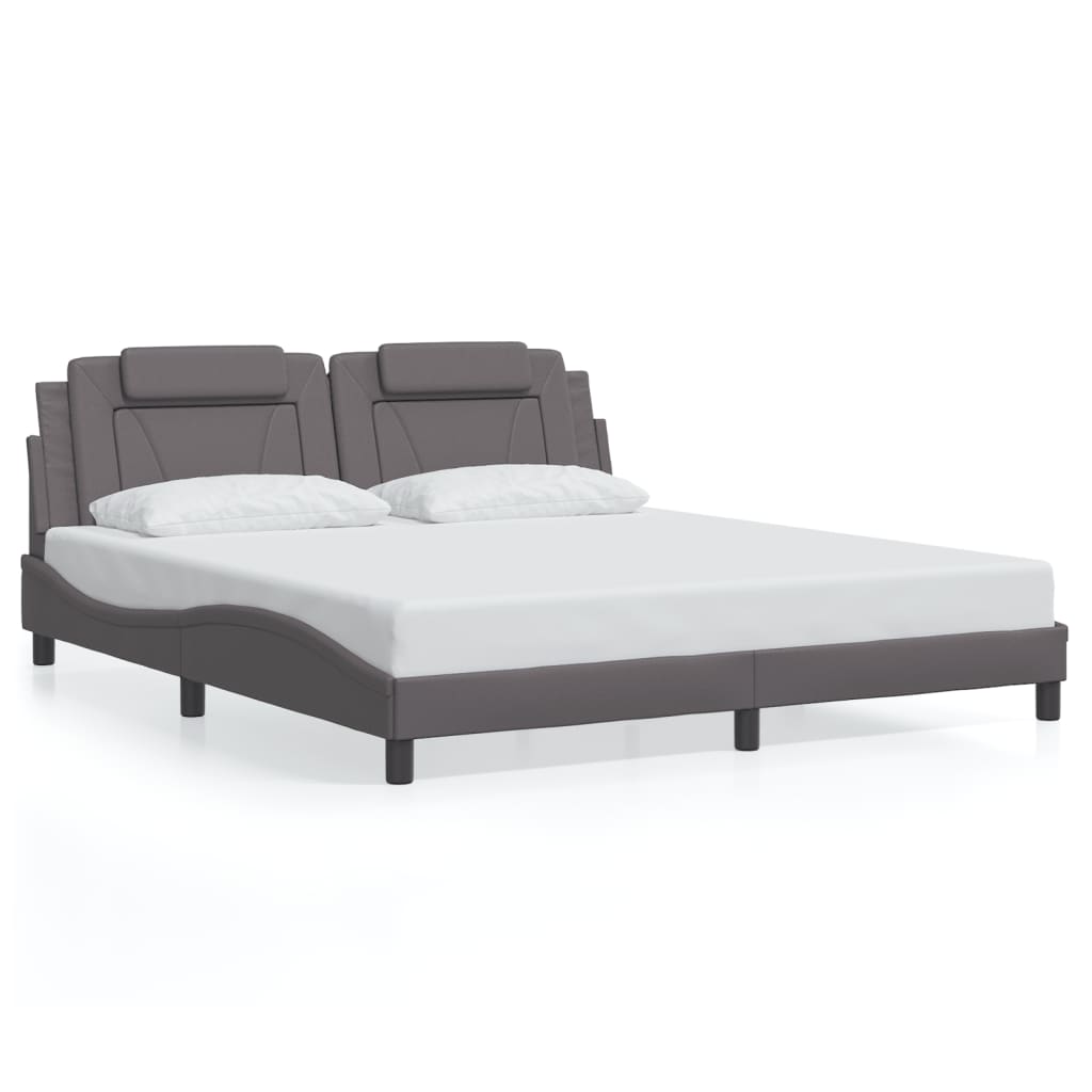 Bedframe met LED-verlichting kunstleer zwart 180x200 cm