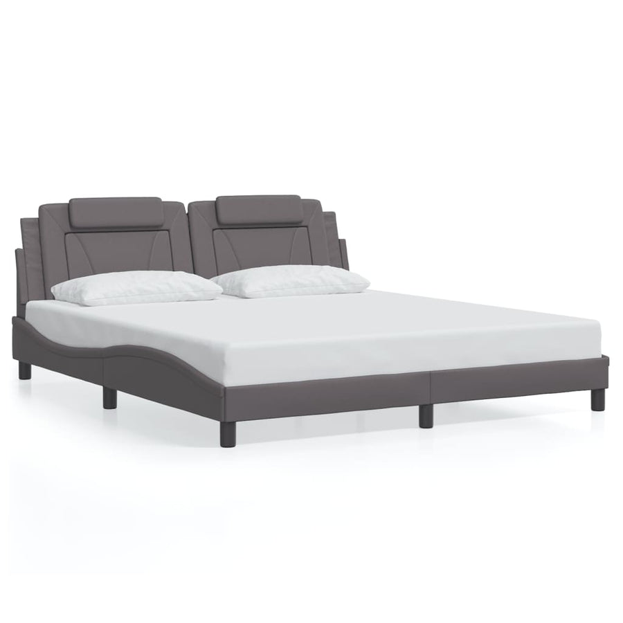 Bedframe met LED-verlichting kunstleer zwart 180x200 cm