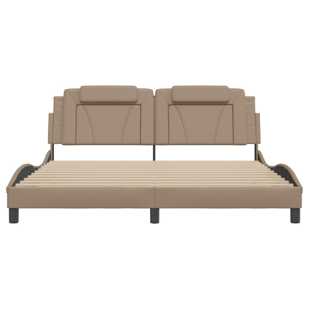 Bedframe met LED-verlichting kunstleer cappuccino 180x200 cm