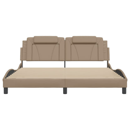 Bedframe met LED-verlichting kunstleer cappuccino 180x200 cm