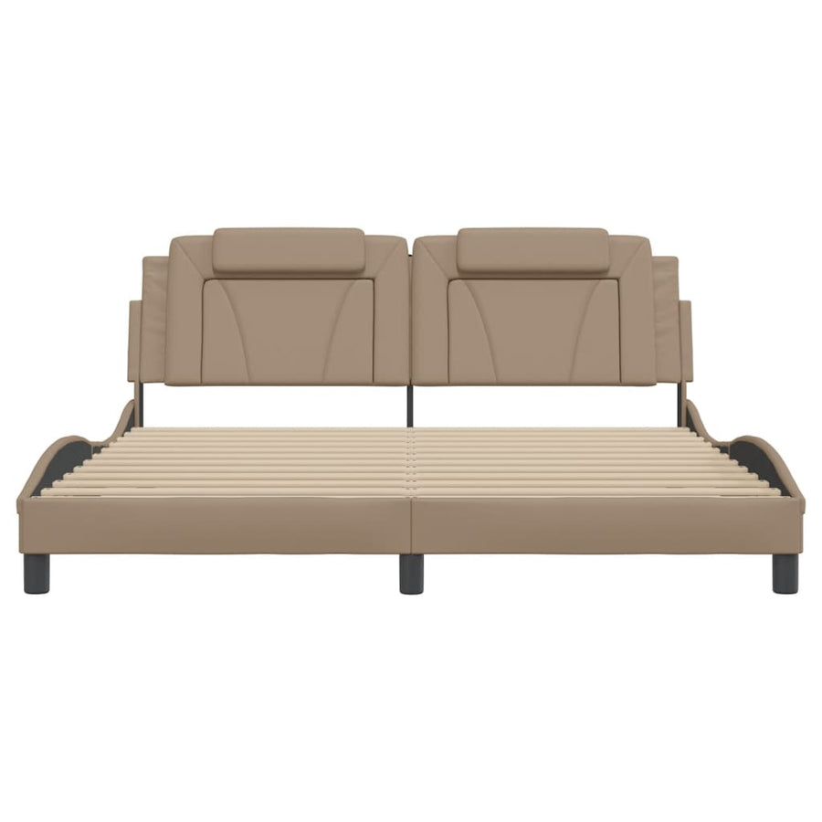 Bedframe met LED-verlichting kunstleer cappuccino 180x200 cm