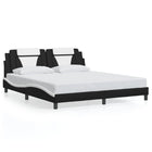 Bed frame "Viana" with LED without mattress black and white 180x200 cm