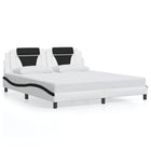 Bed frame "Viana" with LED without mattress white and black 180x200 cm