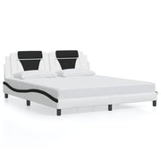 Bedframe 180x200 cm wit zwart met LED