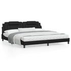 Bedframe zwart 200x200 cm met LED