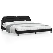 Bed frame "Viana" with LED without mattress black 200x200 cm