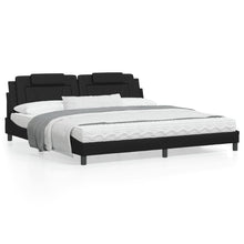 Bedframe Met Led-Verlichting Kunstleer Zwart 200X200 Cm