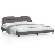 Bed frame "Viana" with LED without mattress grey 200x200 cm