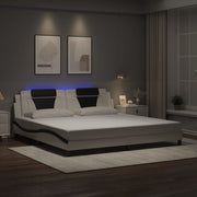 Bedframe 200x200 cm wit zwart