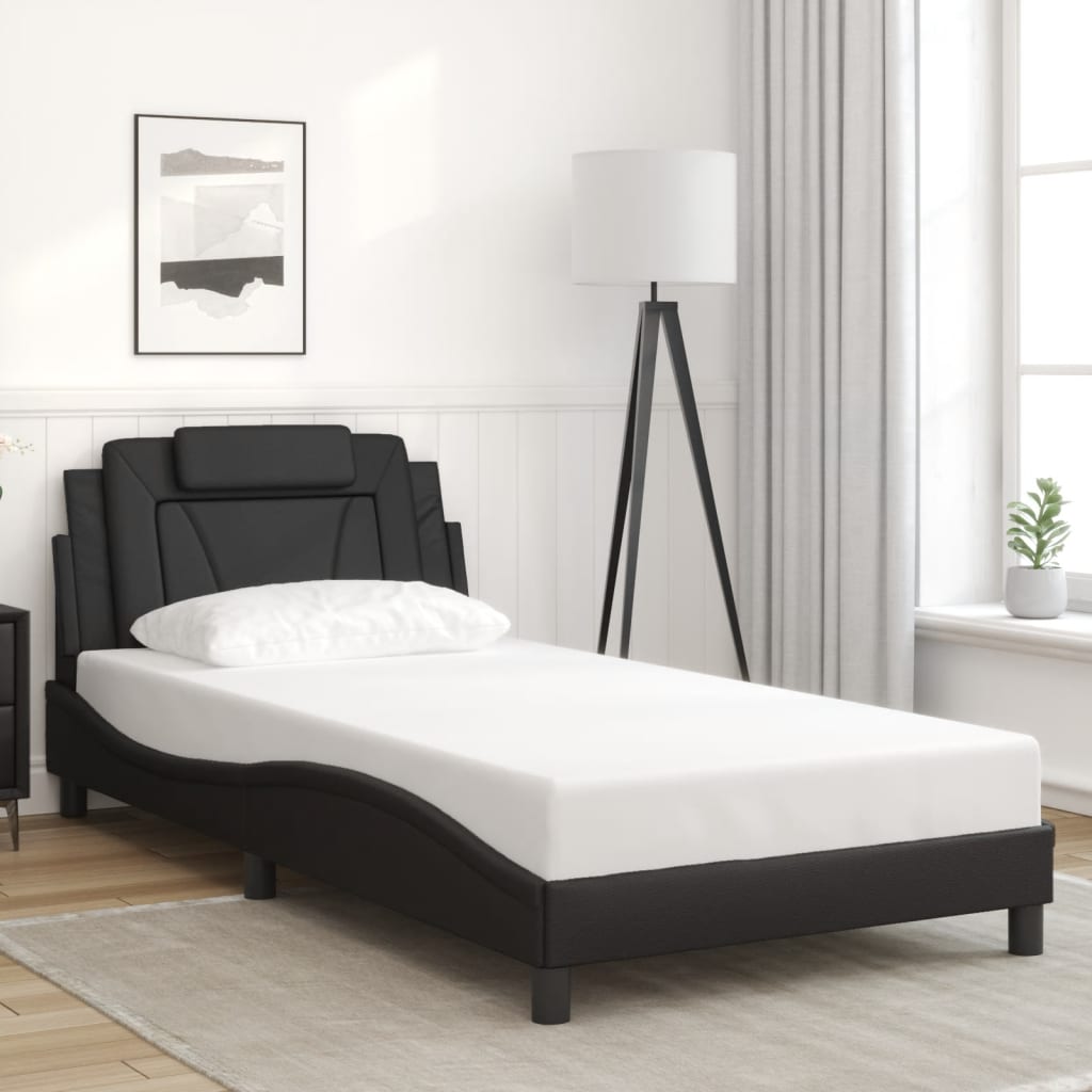 Bedframe "Viana" met LED zonder matras zwart 100x203 cm