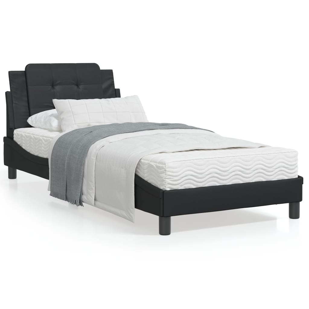 Bedframe met LED-verlichting kunstleer zwart 80x200 cm