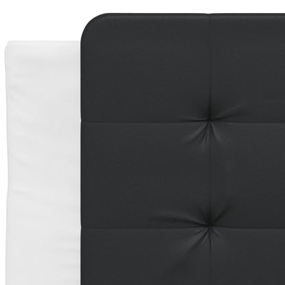 Bedframe Met Led-Verlichting Kunstleer 80 x 200 cm Wit en zwart
