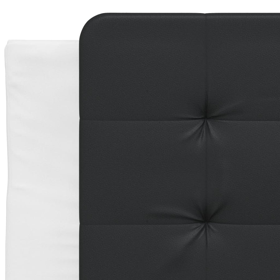Bedframe Met Led-Verlichting Kunstleer 80 x 200 cm Wit en zwart