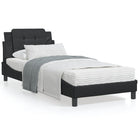 LED bed frame without mattress "Zadar" black 90x190 cm