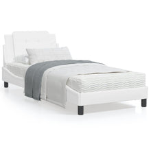 Bedframe met LED-verlichting kunstleer wit 90x190 cm