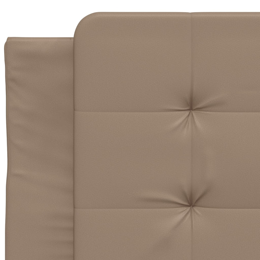 Bedframe met LED-verlichting kunstleer cappuccino 90x190 cm