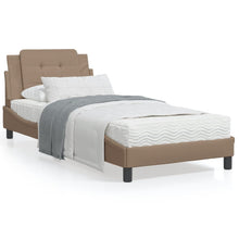 Bedframe met LED-verlichting kunstleer cappuccino 90x190 cm