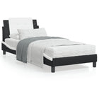 LED Bed Frame without Mattress "Zadar" Black and White 90x190 cm