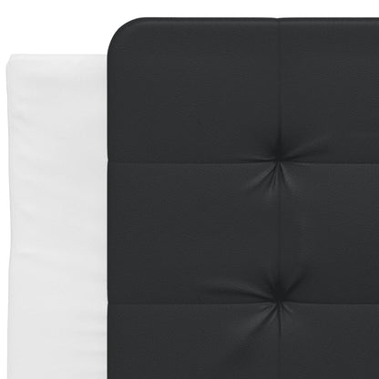 Bedframe met LED-verlichting kunstleer wit en zwart 90x190 cm
