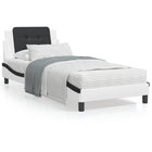 LED Bed Frame without Mattress "Zadar" White and Black 90x190 cm