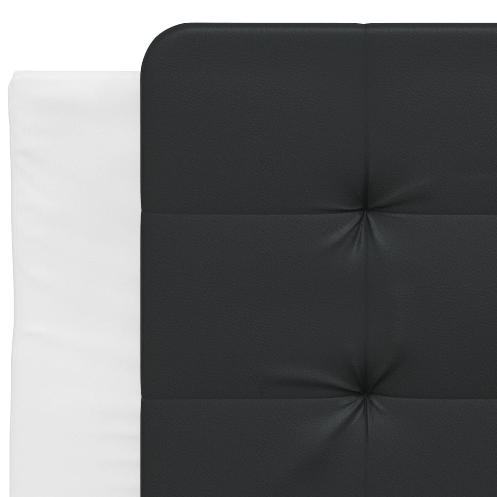 Bedframe met LED-verlichting kunstleer wit en zwart 90x200 cm
