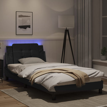 Bedframe met LED-verlichting kunstleer zwart 100x200 cm