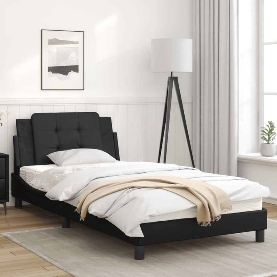 Bedframe met LED-verlichting kunstleer zwart 100x200 cm