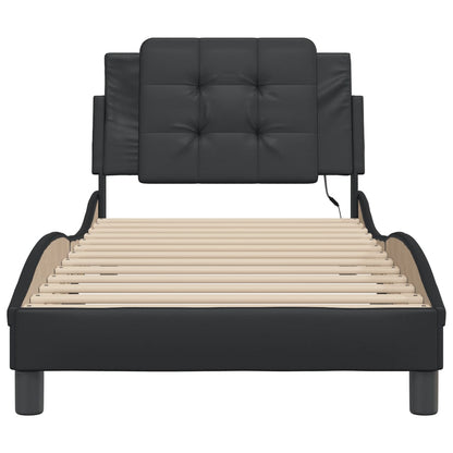 Bedframe met LED-verlichting kunstleer zwart 100x200 cm