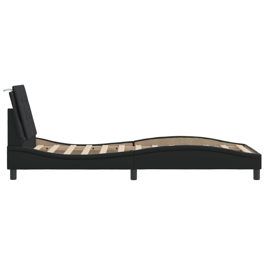 Bedframe met LED-verlichting kunstleer zwart 100x200 cm