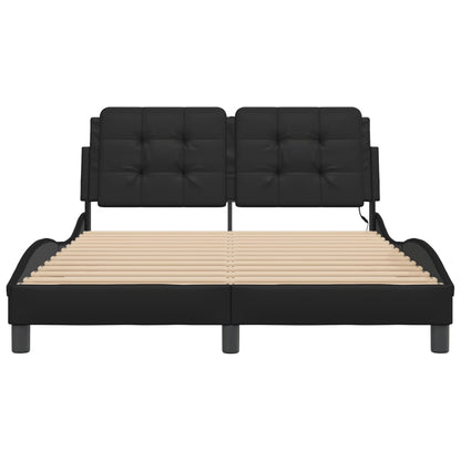 Bedframe met LED-verlichting kunstleer zwart 120x200 cm
